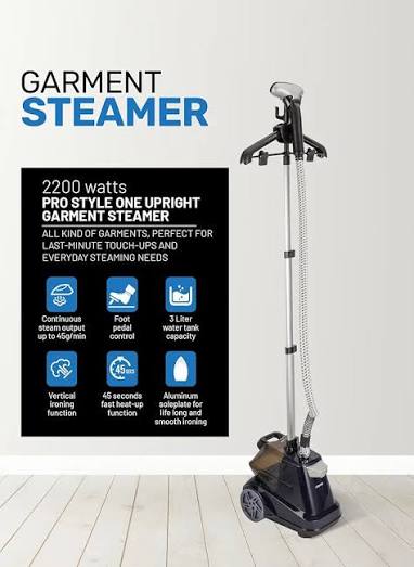 Geepas Garment Steamer GGS9254 – 2200W, 3L Capacity, Professional Grade